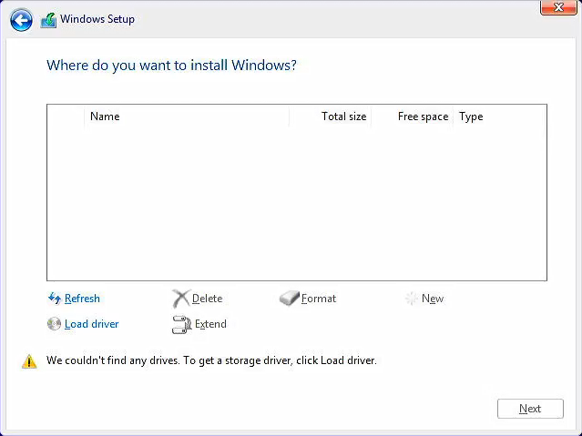 SSD/NVMe or HDD Not Recognized During Windows Installation